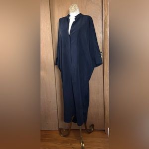 Elegant Long Sleeve Navy Dress